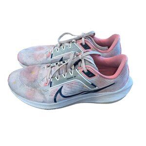 Nike Air Zoom Pegasus 40 Floral Watercolor Pearl Pink Women Size 10.5 Sneakers